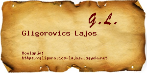 Gligorovics Lajos névjegykártya